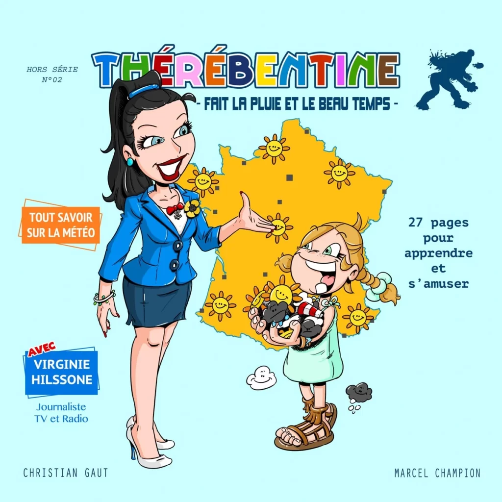 Virginie Hilssone et Thérébentine sont devant une carte météo.