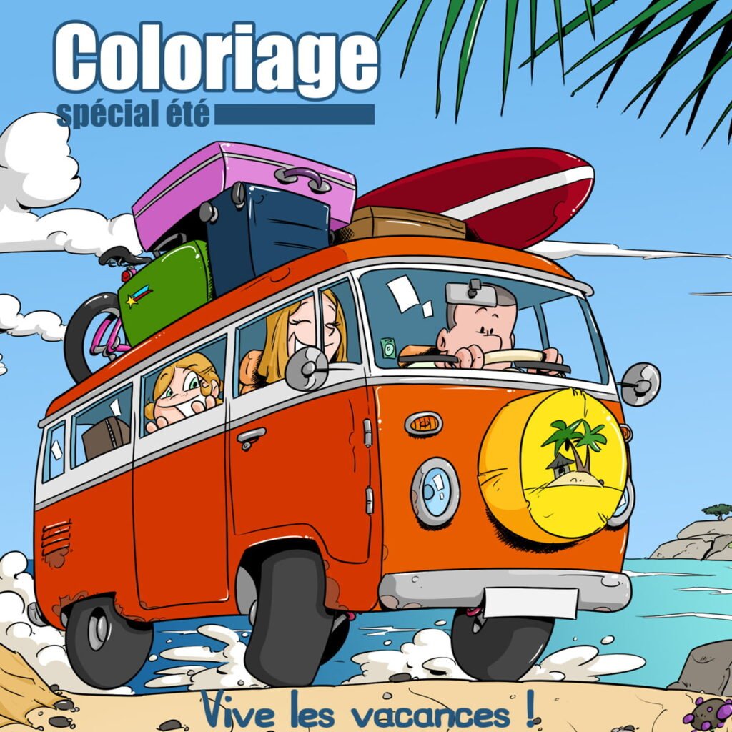 Coloriage d’été gratuit à imprimer : l’album vacances de Thérébentine